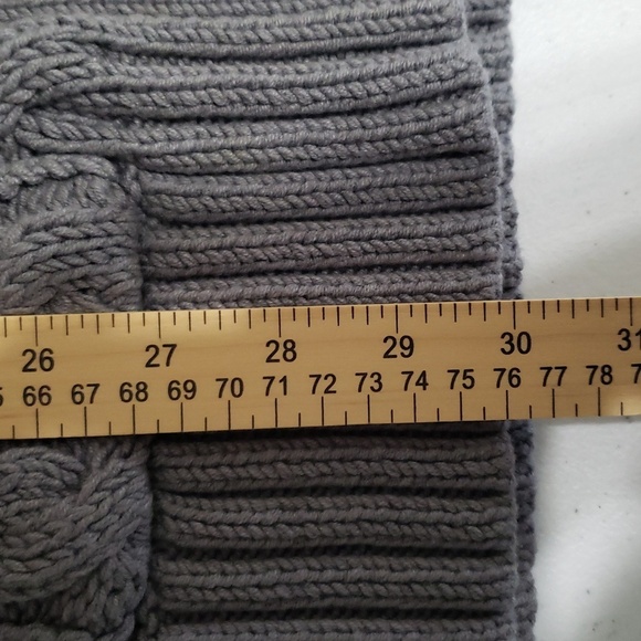 LOFT Women Cable Knit Cardigan Sweater Cap Sleeve Small Gray Pockets Buttons - Picture 8 of 13